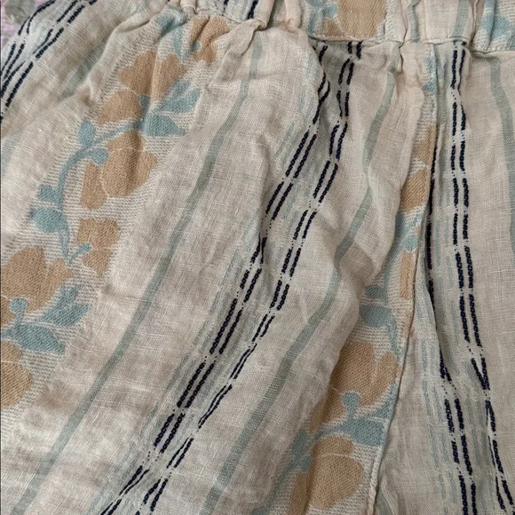 CP Shades Beige and Blue Patterned Women's Shorts - Picture 3 of 4